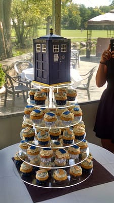 Huascar & Company Bakeshop Doctor Who Tardis Cupcake Tower & Cake