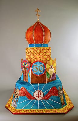 Huascar & Company Bakeshop Handpainted Priest Retirement Cake