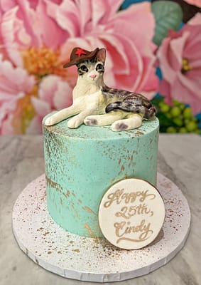 Huascar & Company Bakeshop Cat with Cap Birthday Cake