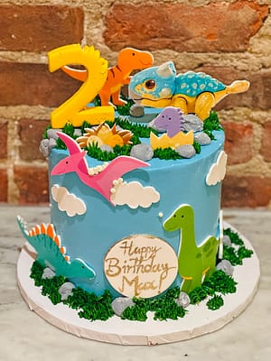 Huascar & Company Bakeshop Cartoon Dinosaurs Birthday Cake