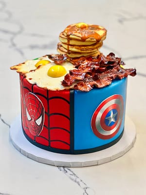 Huascar & Company Bakeshop Superhero Breakfast Birthday Cake