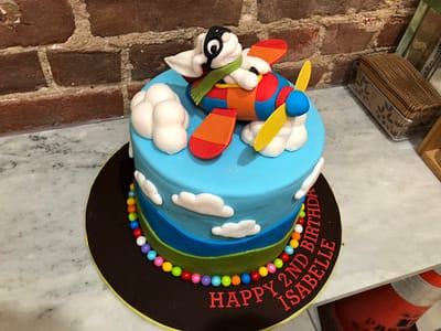 Huascar & Company Bakeshop Sugarpaste Bunny Plane Cake